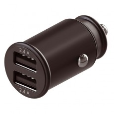 Автомобильное зарядное устройство InterStep Metal: 2*USB(2,4А+2,4А) 24W, Black