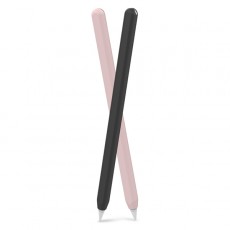 Чехол для Apple Pencil Deppa Комплект чехлов Apple Pencil 2, 2 шт, черный/роз.