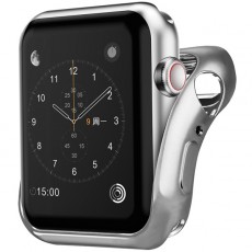 Бампер для Apple Watch InterStep 40mm Спортивный, силикон, серебро