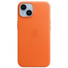 Чехол Apple iPhone 14 Leather MagSafe Orange (MPP83)