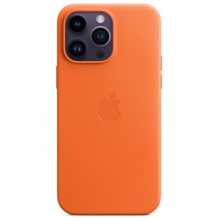 Чехол Apple iPhone 14 Pro Max Leather MagSafe Orange