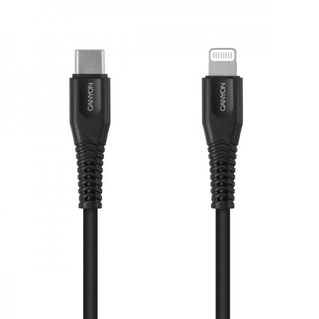 Кабель Lightning Canyon 1.2м MFI USB Type-C/Lightning Black (CNS-MFIC4B)