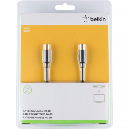 Кабель телевизионный Belkin TV коакс. папа/мама 5м (F3Y057bt5M)