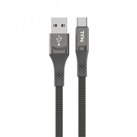 Кабель USB Type-C TFN 1.2m Zinc плоский grey (TFN-CZNUSBC12MGR)