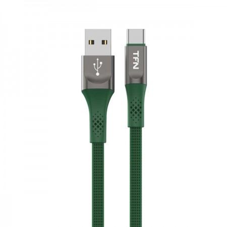 Кабель USB Type-C TFN 0.2m Zinc плоский green (TFN-CZNUSBC02MGRN)