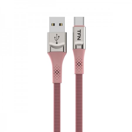 Кабель USB Type-C TFN 1.2m Zinc плоский rose (TFN-CZNUSBC12MRO)