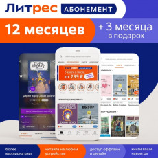 Книги ЛитРес Абонемент на 12 месяцев и 3 месяца в подарок