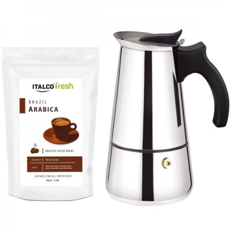 Кофейник Italco Torino 6 порц., кофе Iitalco Arabica Brazil 90г