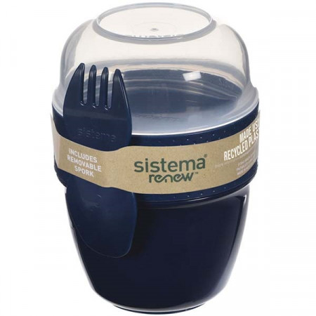 Контейнер для продуктов Sistema RENEW двухуровневый 515мл Blue (581488)