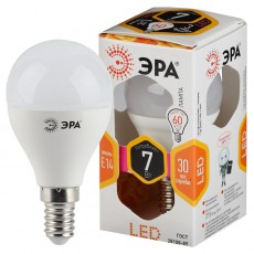 Лампа LED ЭРА smd P45-7w-827-E14