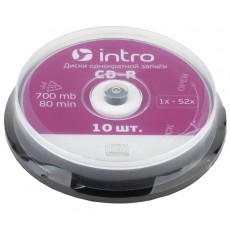 CD-R диск Intro 52X 700MB Cakebox 10 (UL120230A8L)