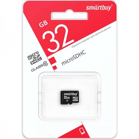 Карта памяти MicroSD Smartbuy 32GB Class 10 LE (SB32GBSDCL10-00LE)