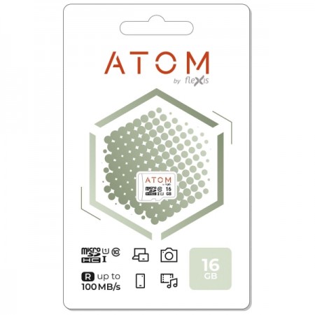 Карта памяти microSDHC Atom 16GB UHS-1 U1 (AMSDU1/16GB)