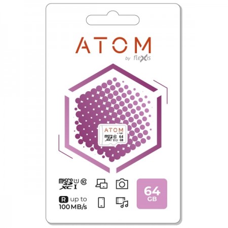 Карта памяти microSDHC Atom 64GB UHS-1 U1 (AMSDU1/64GB)