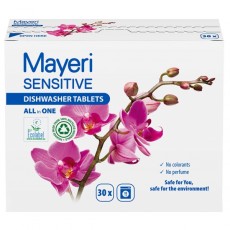 Моющее средство для посудомоечной машины Mayeri Sensitive ЭКО таблетки ALL in ONE 30 шт.