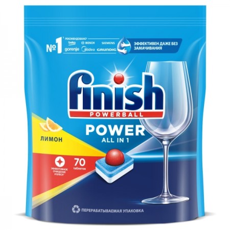 Таблетки для посудомоечной машины Finish Power Лимон 70 таблеток 3213236