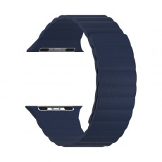 Кожаный ремешок для Apple Watch 42/44/45 mm LYAMBDA POLLUX DSP-24-44-DB Dark Blue