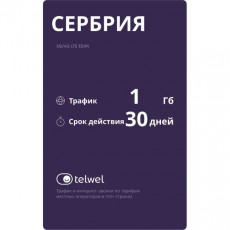 Туристический eSIM Telwel пакет Сербия 1Гб 30 дней