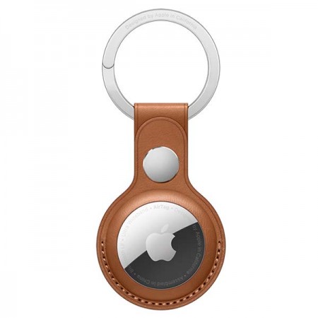 Кожаный брелок Apple AirTag Leather Key Ring Saddle Brown (MX4M2ZM/A)