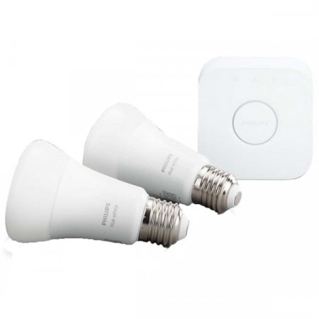 Умная лампочка Philips Hue Starter Kit E27 White 2шт + БУ (929001821619)