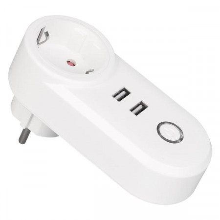 Умная розетка SLS OUT-05 одинарная+USB WiFi white