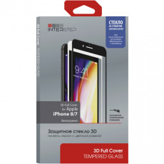 Защитное стекло InterStep 3D Full Cover iPhone 8/7 белая рамка c аппл.
