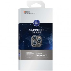 Защитное стекло InterStep iPhone 12/11, сапфир. для камеры, серебрист.рамка