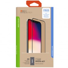 Защитное стекло InterStep 3D Full Cover iPhone 8/7 Бел.рамк.