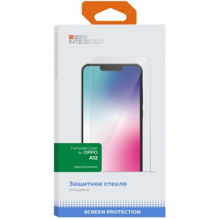 Защитное стекло InterStep Full Screen Cover Oppo A12, Черная рамка